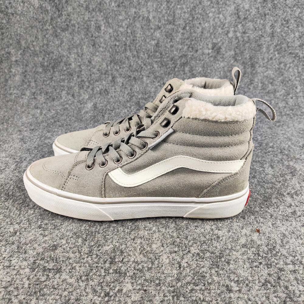 Vans Shoes Womens Size 7 Gray Suede Fleece Lined High Top Sneakers Winter